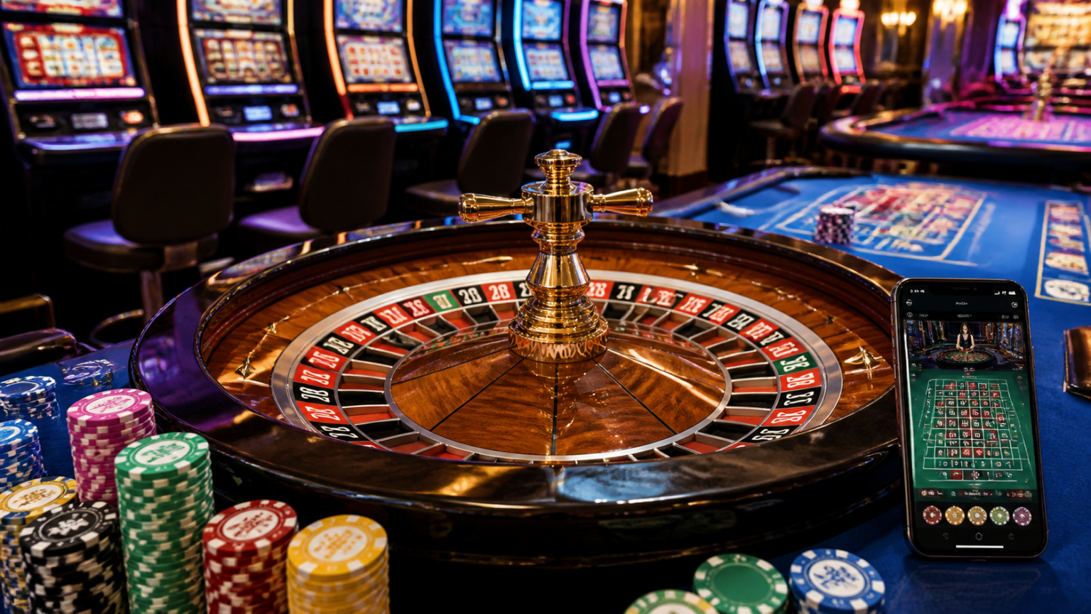 Best Online Casino Malaysia: What to Look for Before Playing Online casino gaming setup with roulette wheel and mobile screen