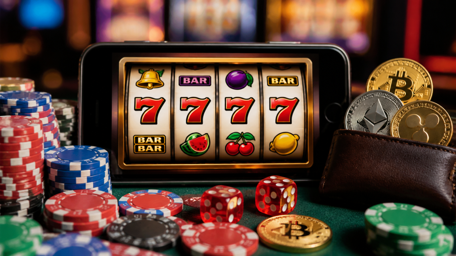 What a crypto casino online actually offers Casino setup with digital wallet and slot machine screen