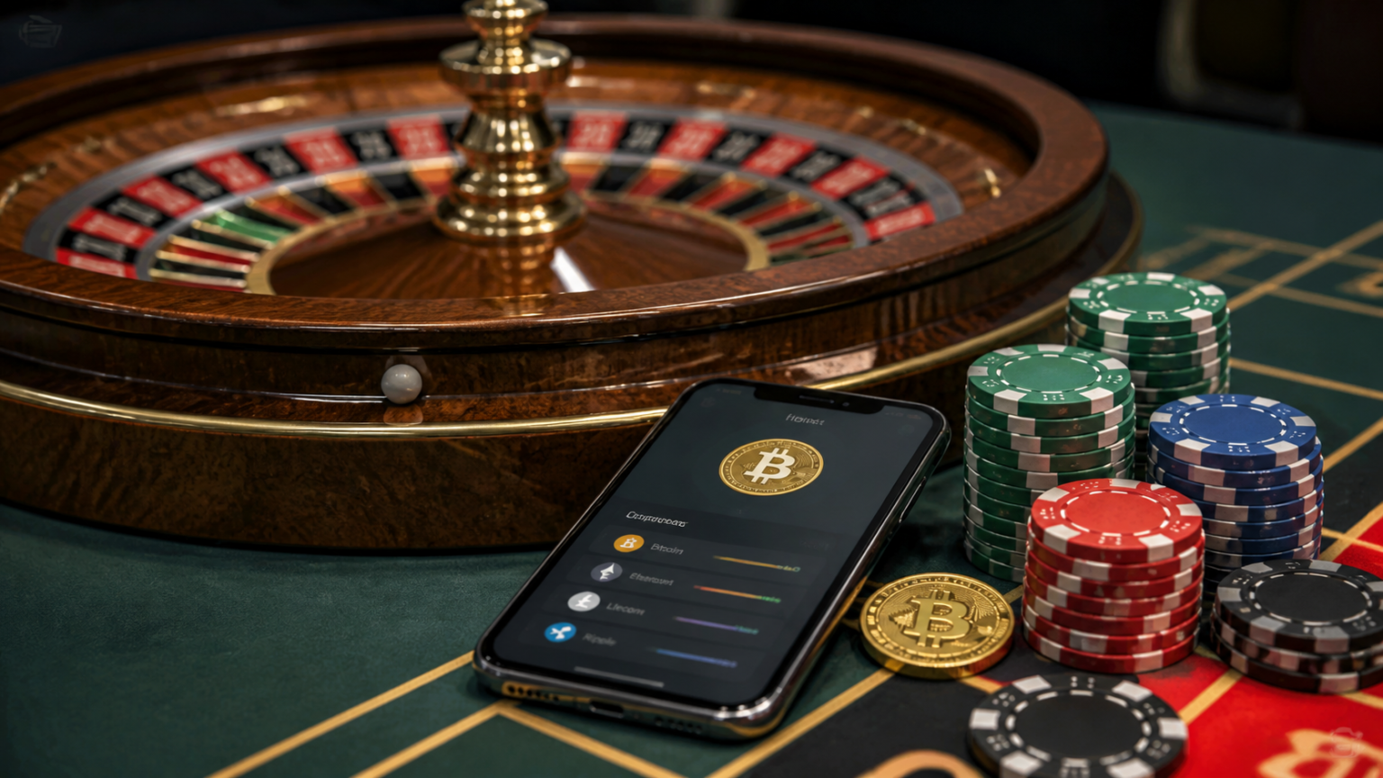 crypto online casino: What Players Should Consider Roulette table and smartphone representing cryptocurrency casino payments