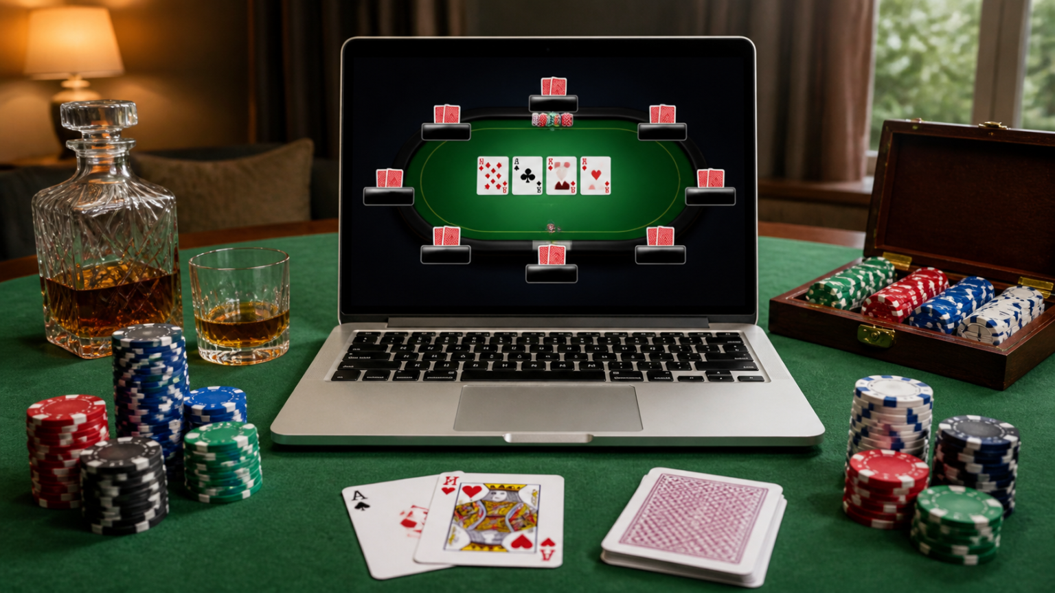 Poker chips and cards for online poker real money play